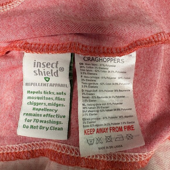 Craghoppers Insect Shield Long Sleeve Top Girls Age 11-12 Red White Outdoors - Picture 4 of 9